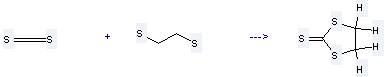 1,3-Dithiolane-2-thione is prepared by reaction of ethane-1,2-dithiol with carbon disulfide.
